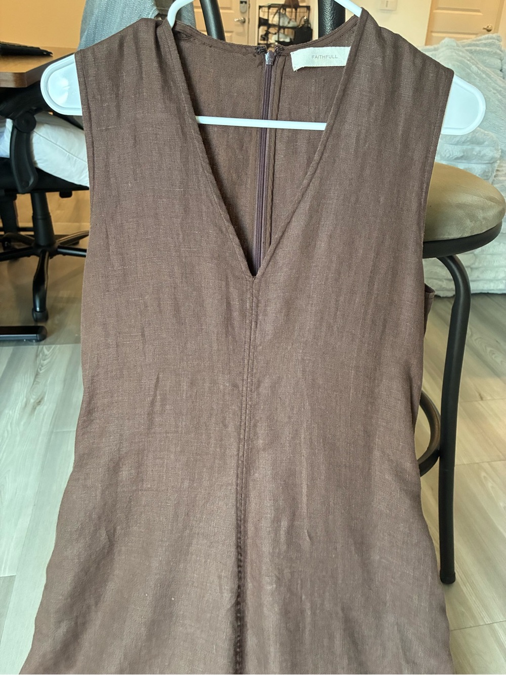 Faithfull the Brand Brown linen Maxi Dress – Size S